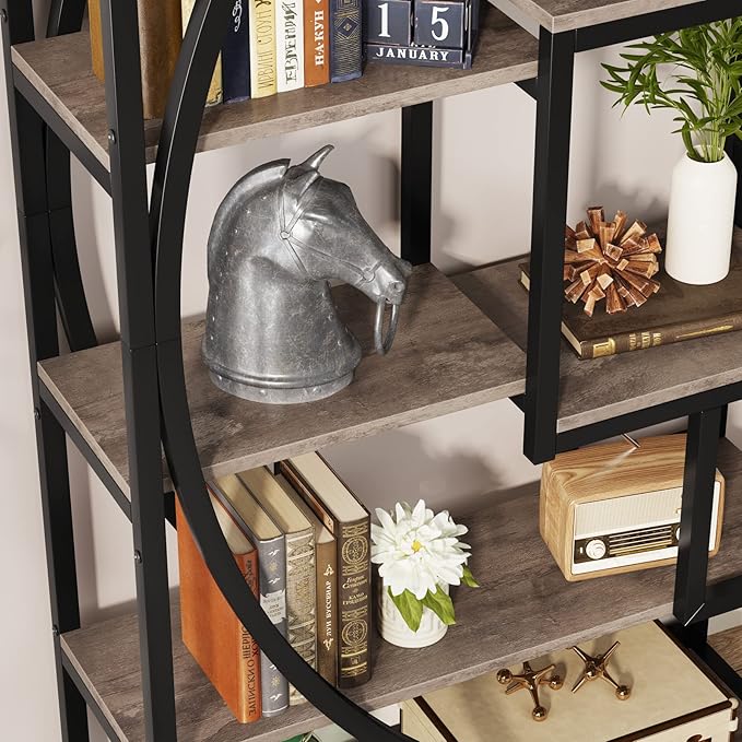Tribesigns Bookshelf, Industrial 5-Tier Etagere Bookcase, 70.8 inch Tall - Image 8