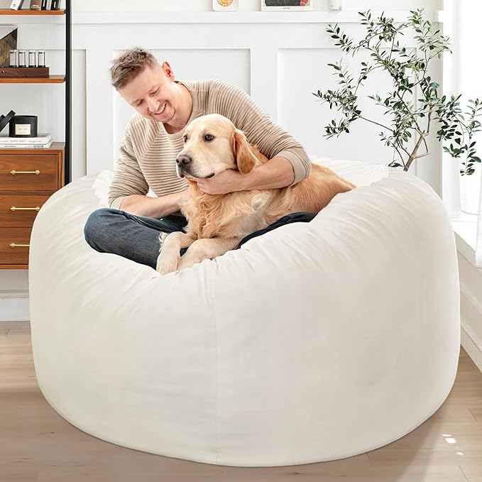 HABUTWAY Bean Bag Chair: Giant 4' Memory Foam Furniture Bean Bag Chairs - Image 2