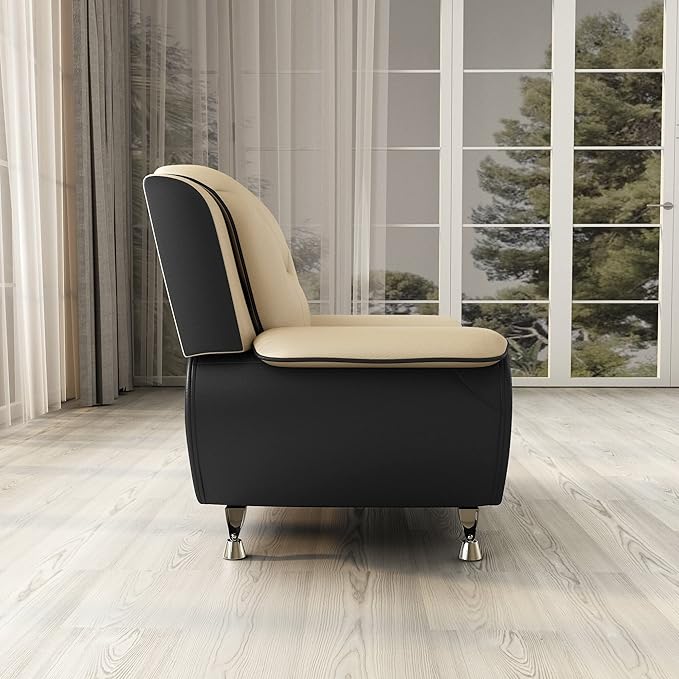 Container Furniture Direct Michael Modern Faux Leather Upholstered Stainless - Image 6