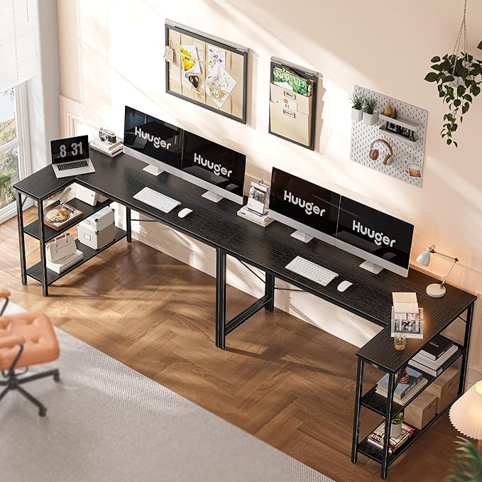 Huuger L Shaped Desk, 55 Inches Computer Desk - Image 5