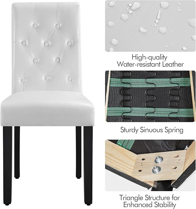 Yaheetech Dining Chairs Set of 6 Modern Style Faux Leather Dining Room Chairs - Image 5