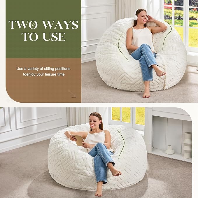 Hobestluk Bean Bag Chairs Adults Beanbag Chair - Image 3