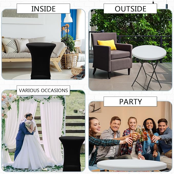 Wenqik 2 Sets 32" High Top Round Folding Cocktail Tables White Bar Height - Image 6