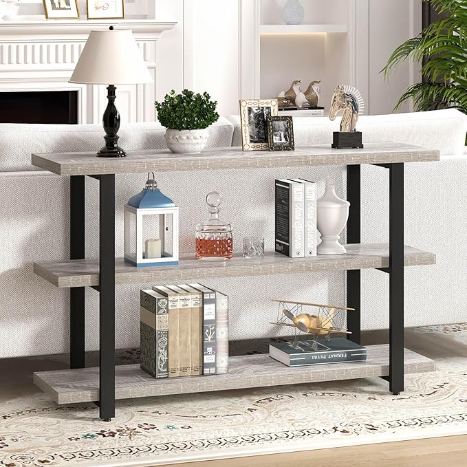 FOLUBAN Sofa Table, Wood Entryway Table - Image 7