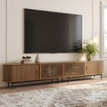 POVISON Sliding Tambour Door TV Stand, Mid Century Modern TV Console, Wood by POVISON