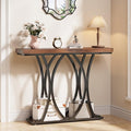 JUSTOGO 41.3" Industrial Entryway Table, Narrow Wood Sofa Console Table by JUSTOGO