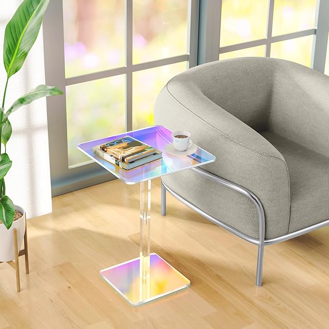 NiHome Square Iridescent Acrylic End Table - Image 2