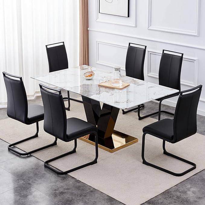Modern Dining Chairs Set of 6, High Back Kitchen Chairs, Side Room Chair - Image 2