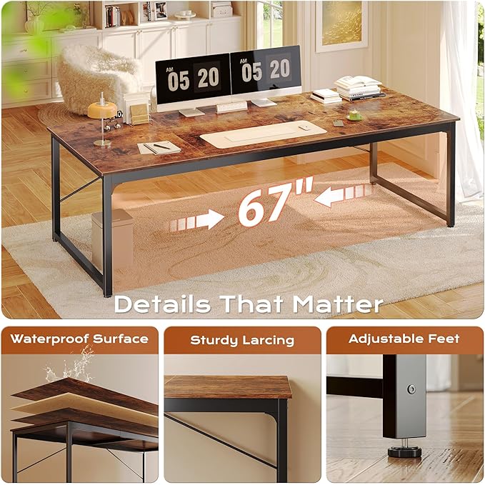 PRAISUN 70.8 X 29.5 Inch Computer Desk - Image 6