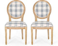 Christopher Knight Home Phinnaeus Dining Chair Set, Dark Blue Plaid + Natural by ChristopherKnightHome