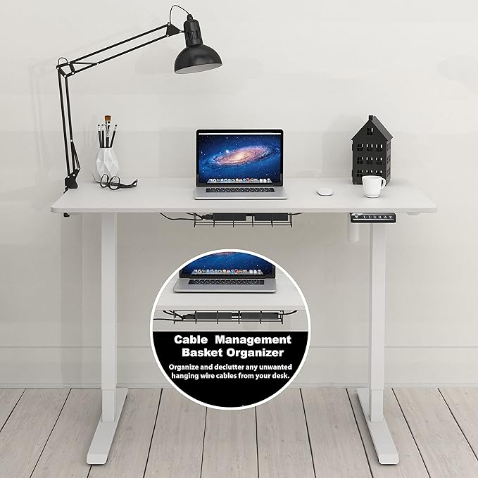 SHW 48-Inch Electric Height Adjustable Sit to Stand Desk - Image 7