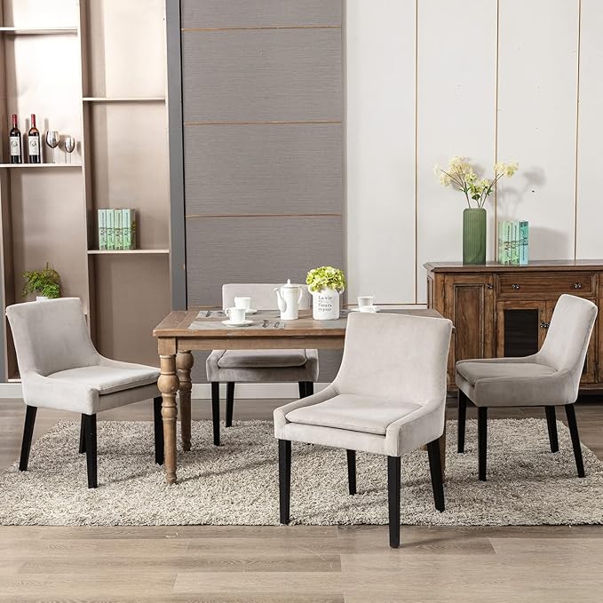 COLAMY Modern Dining Chairs Set of 2, Upholstered Corduroy Accent Side Leisure - Image 2