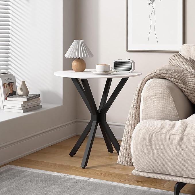Round Side Table Set of 1, Modern Stylish End Table - Image 4