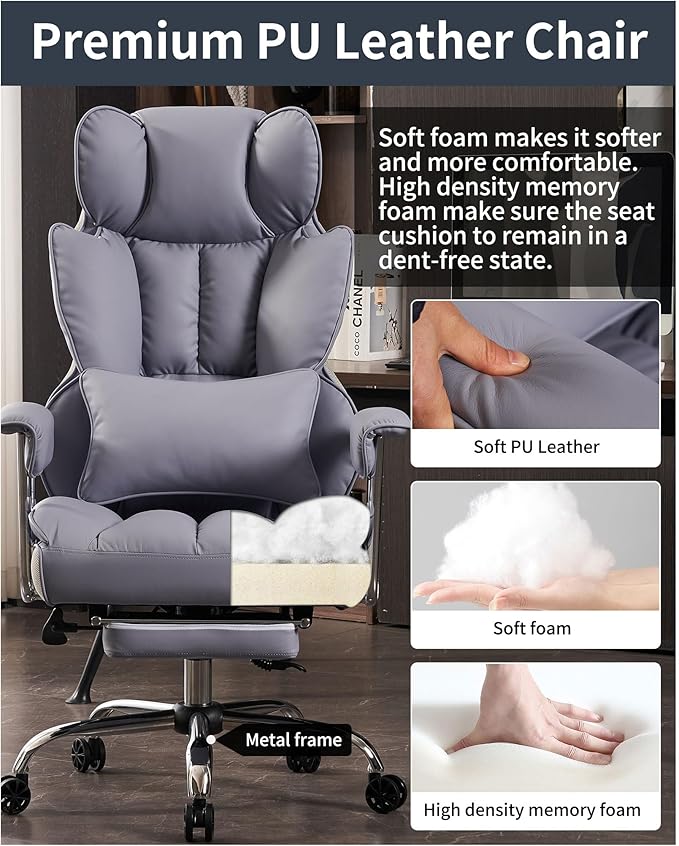 Efomao Big and Tall Office Chair 400LBS, Heavy Duty Executive Office Chair - Image 6