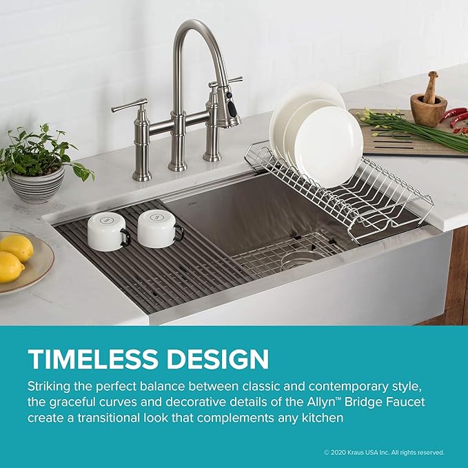 KRAUS Allyn Transitional Bridge Kitchen Faucet - Image 4