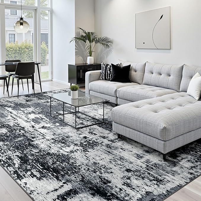 Washable Area Rugs 5'x7' Non-Slip Modern Abstract Soft - Image 2