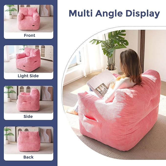 MAXYOYO Bean Bag Chair, Tufted Bean Bag Couch Lazy Chair, Living Room Sofa Couch - Image 8