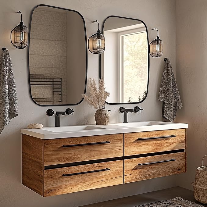 ANDY STAR Black Oval Mirrors for Bathroom, 24x36 Inch Oblong Bathroom Mirrors - Image 7
