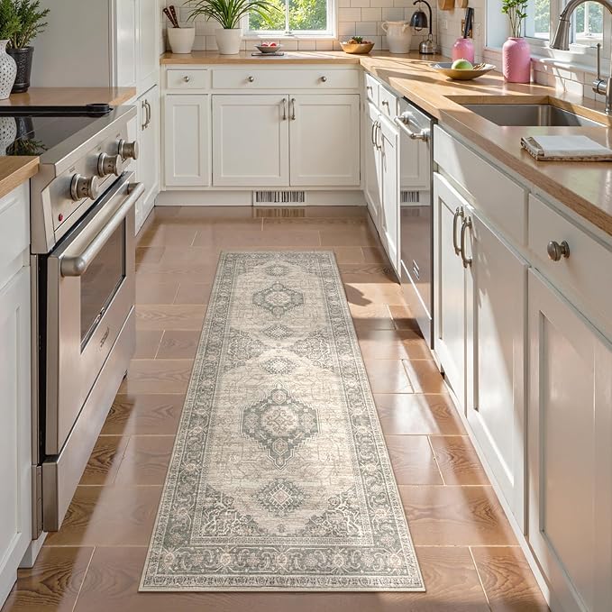 Lahome Oriental Kitchen Runner Rug Non Slip, 2x5 Washable Hallway Runner by Lahome