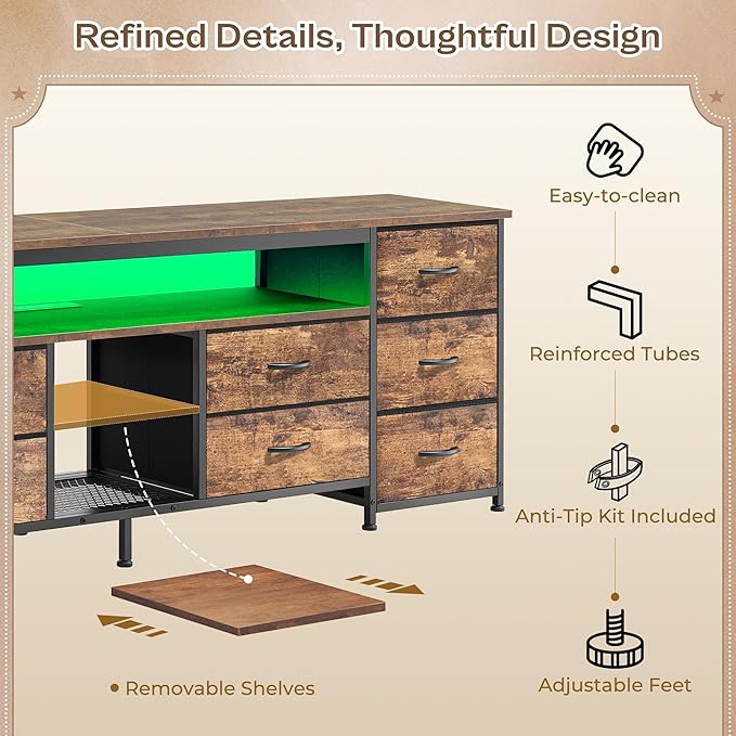 Huuger 70.9 Inch LED TV Stand Dresser - Image 8