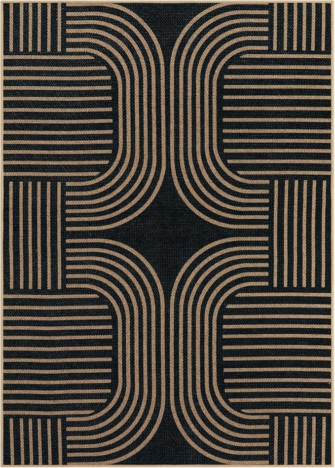 Lahome Modern Geometric Outdoor Easy Jute Rug, 5x7 Patio Living Room Rug Large - Image 7