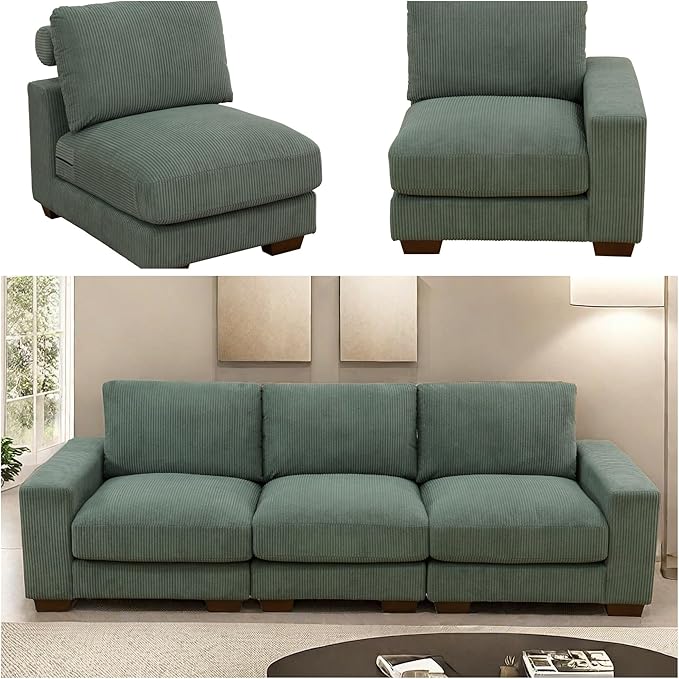 Sectional Couches Sofa for Living Room, 98″ 3 Seater Cloud Couch, Modern Comfy - Image 4