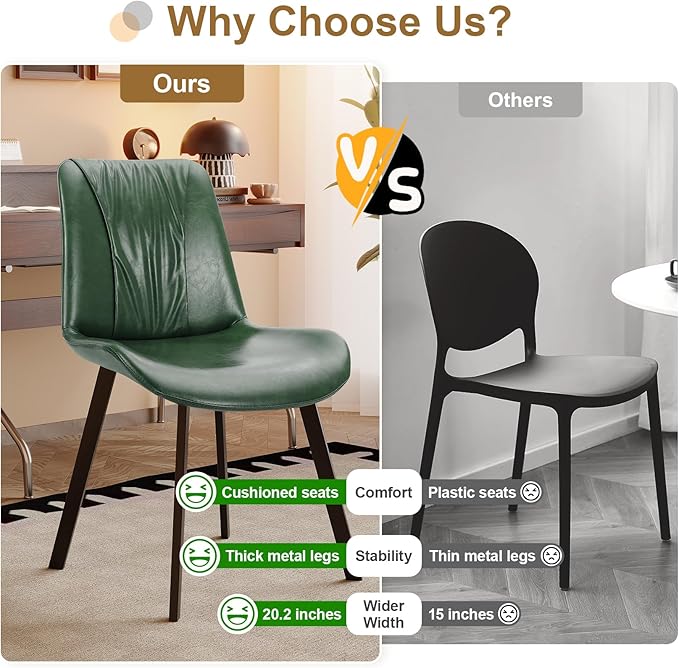 Upholstered Dining Chairs Set of 4, Modern Kitchen & Dining Room Chairs - Image 3