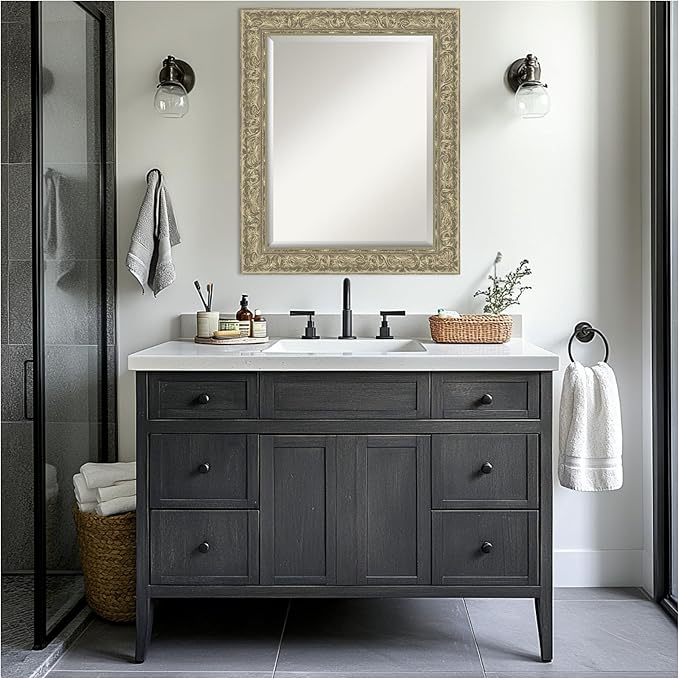 Amanti Art Silver Bathroom Mirror - Image 6