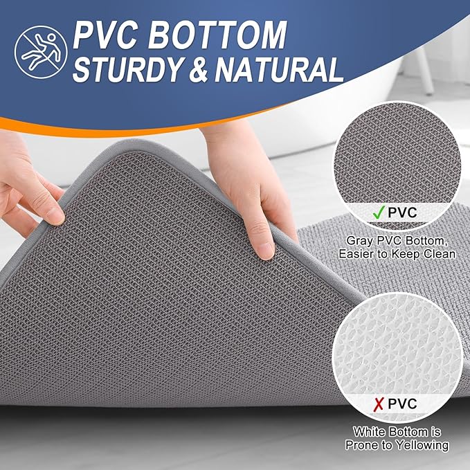 OLANLY Thick Memory Foam Bath Mat Rug 59x24, Extra Soft Absorbent Bathroom Rug - Image 4