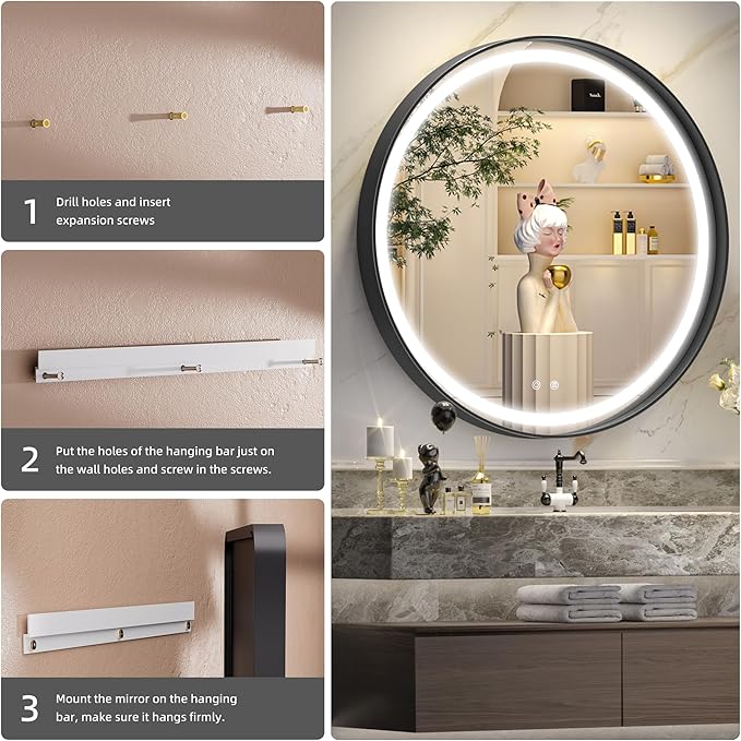 Hasipu 24 Round LED Mirror for Bathroom - Image 6