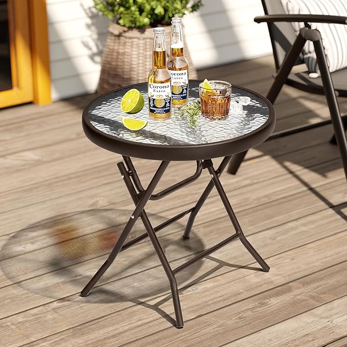 Foldable Patio Side Table Set of 2 - Image 8