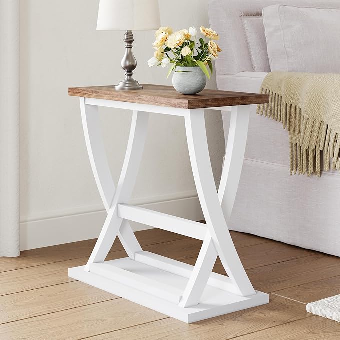 ChooChoo Farmhouse End Table, Narrow Side Table by ChooChoo