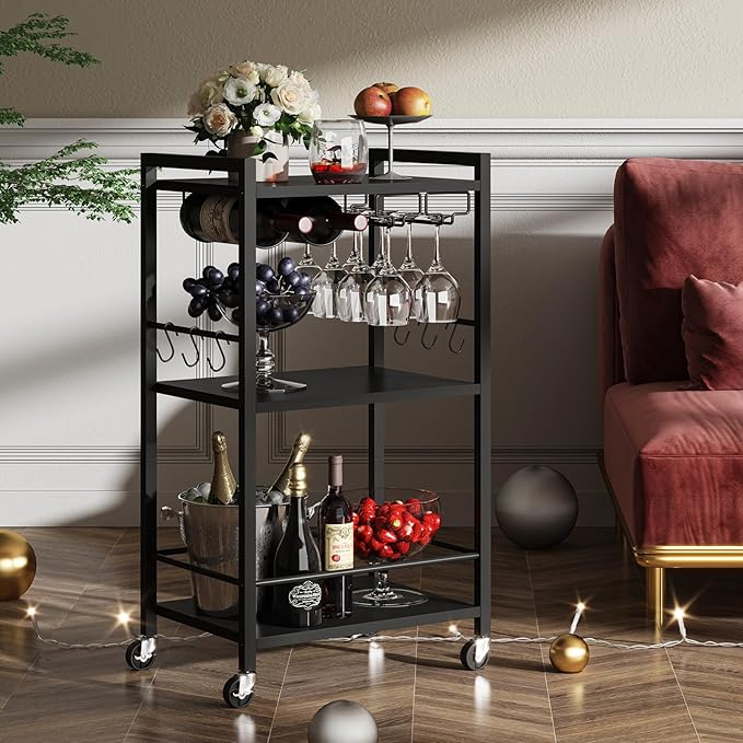 TUTOTAK Bar Cart, Home Bar Serving Cart - Image 2