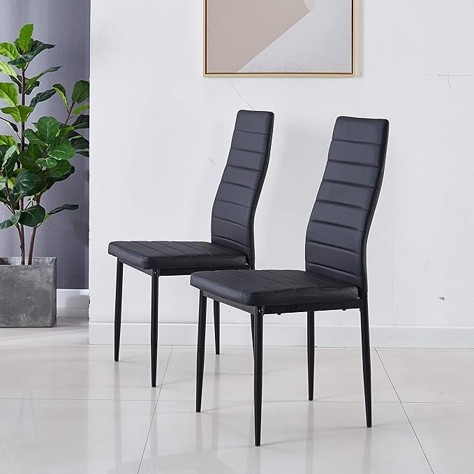 Modern Minimalist Dining Chair Fireproof Leather Sprayed Metal Pipe Diamond - Image 3