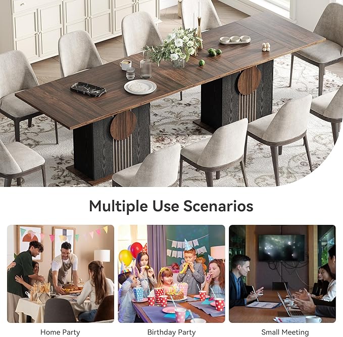 LITTLE TREE Rectangle Dining Table, Modern Kitchen Table Set - Image 8
