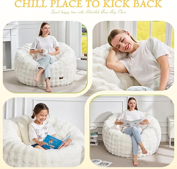 Hobestluk Bean Bag Chair Oversized Bean Bag Chair - Image 5