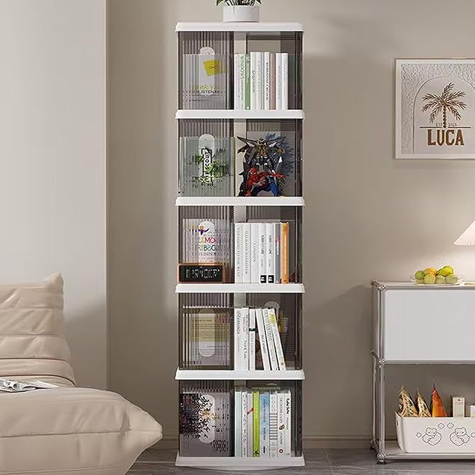 Rotating Bookshelf Tower, 360-Degree Rotating Bookshelves, Small Space Spinning - Image 5