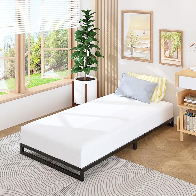 6 Inch Twin XL Bed Frames Heavy Duty Sturdy Metal Platform Bed Frame No Box - Image 4