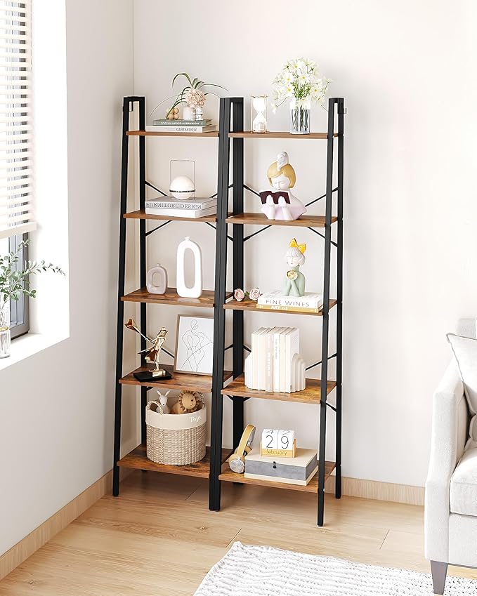 Ladder Shelf, Bookshelf Bookcase, Freestanding Corner Storage Shelve - Image 3
