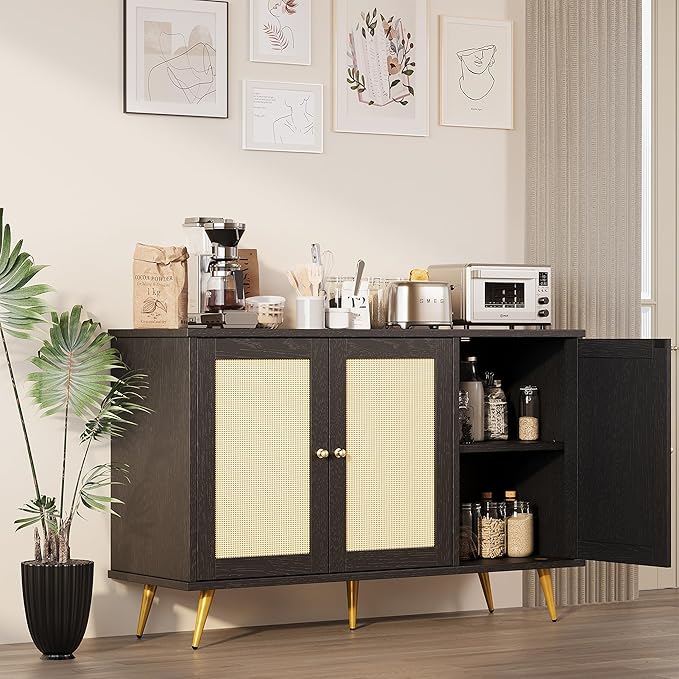 Shintenchi Large Rattan Storage Cabinet, Modern Sideboard Cabinet, Accent Large - Image 3