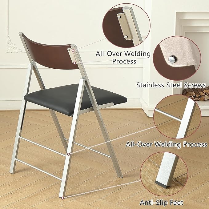 Folding Chairs with Cushion 2 Pack - Image 4
