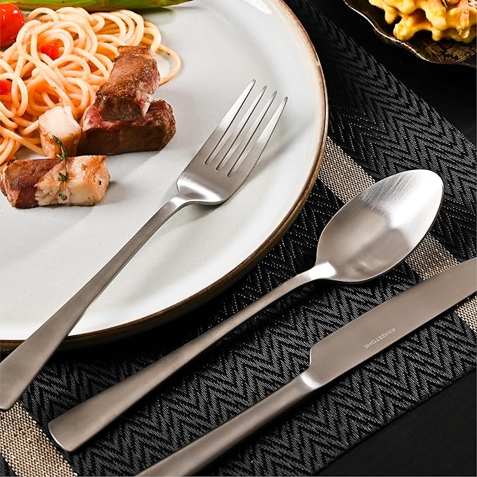 KINGSTONE Silverware Set for 8, 40-Piece 18/10 Stainless Steel Flatware Set - Image 7
