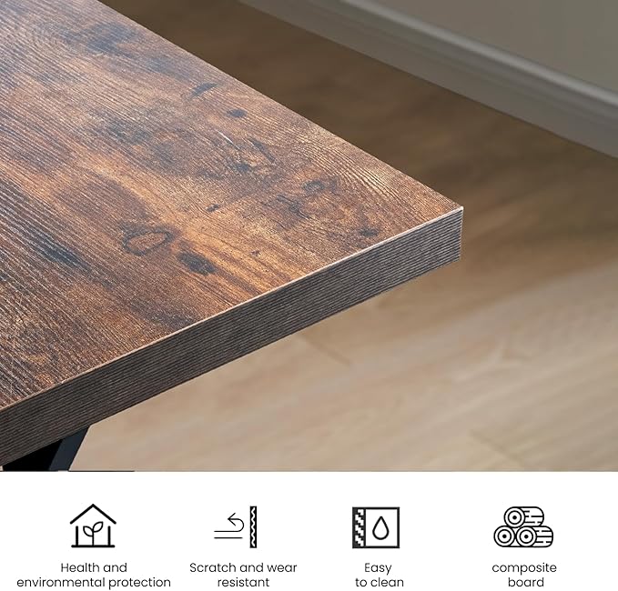 70.9Inch Office Desk, Executive Office Desk，Modern Industrial Style, Z-Shaped - Image 6
