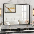 DENRICK 30X36 Inch Black Metal Framed Bathroom Mirror by DENRICK