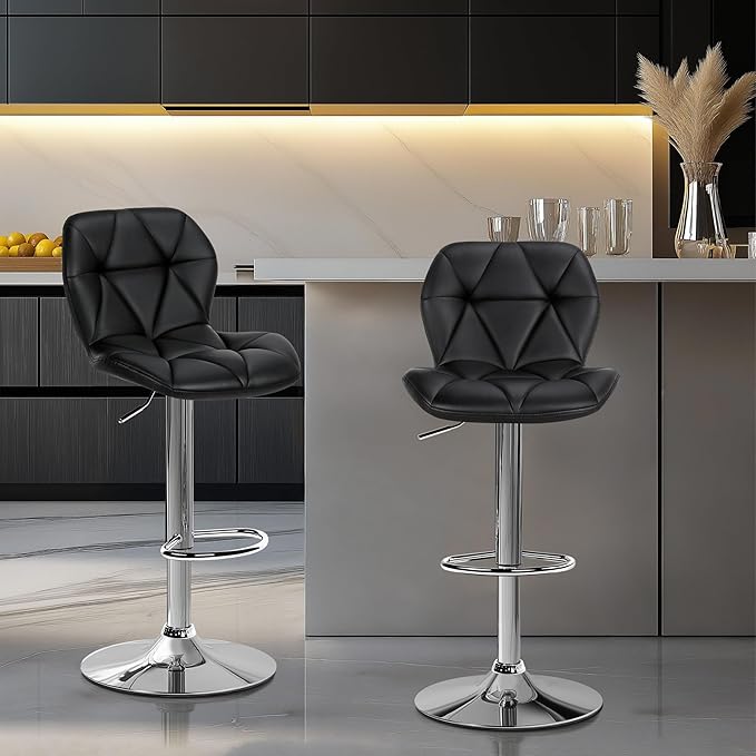 Yaheetech Bar Stools Set of 2, Modern Adjustable Kitchen Island Chairs - Image 2