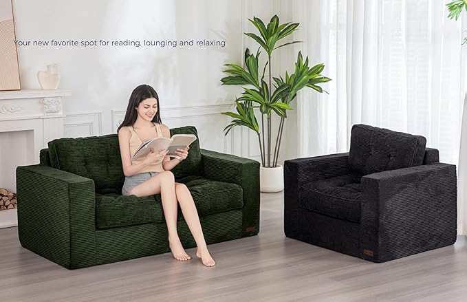 MAXYOYO Bean Bag Chair for Adults, Upholstered Floor Sofa - Image 3