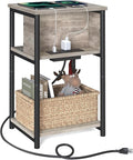 VASAGLE Side Table with Charging Station, 3-Tier End Table with USB Ports and by VASAGLEbySONGMICSHOME