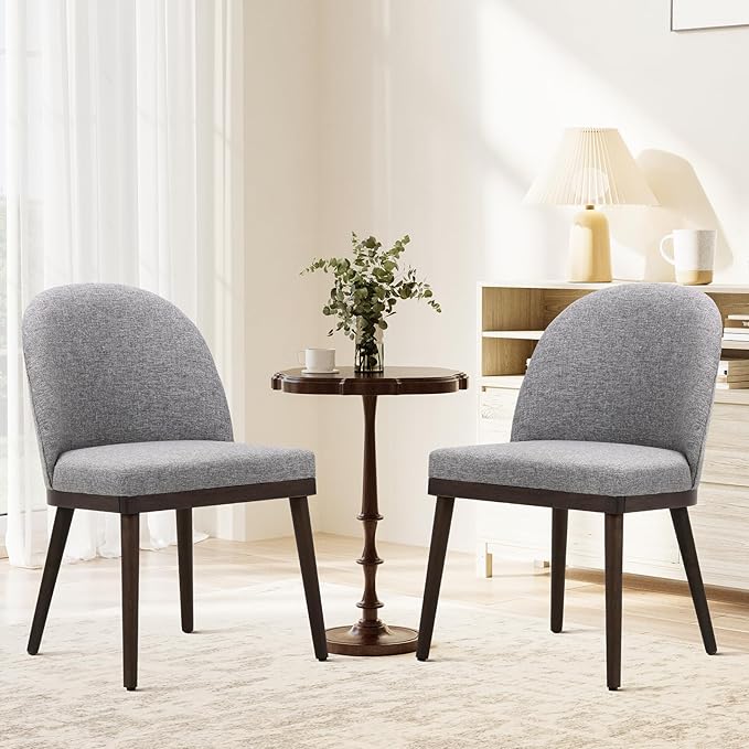 COLAMY Upholstered Dining Chairs Set of 2, Wooden Kitchen Chairs - Image 3
