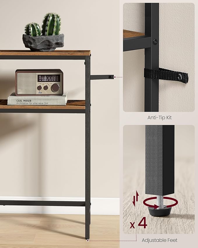 VASAGLE Console Table, 2-Tier Narrow Sofa Table - Image 5