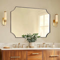 ANDY STAR 30x40 Inch Bathroom Mirror, Brushed Bronze Rectangle Scalloped Mirror by ANDYSTAR